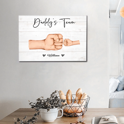 Mother Or Daddy & Kids, Together We're A Team - Personalized Canvas Painting