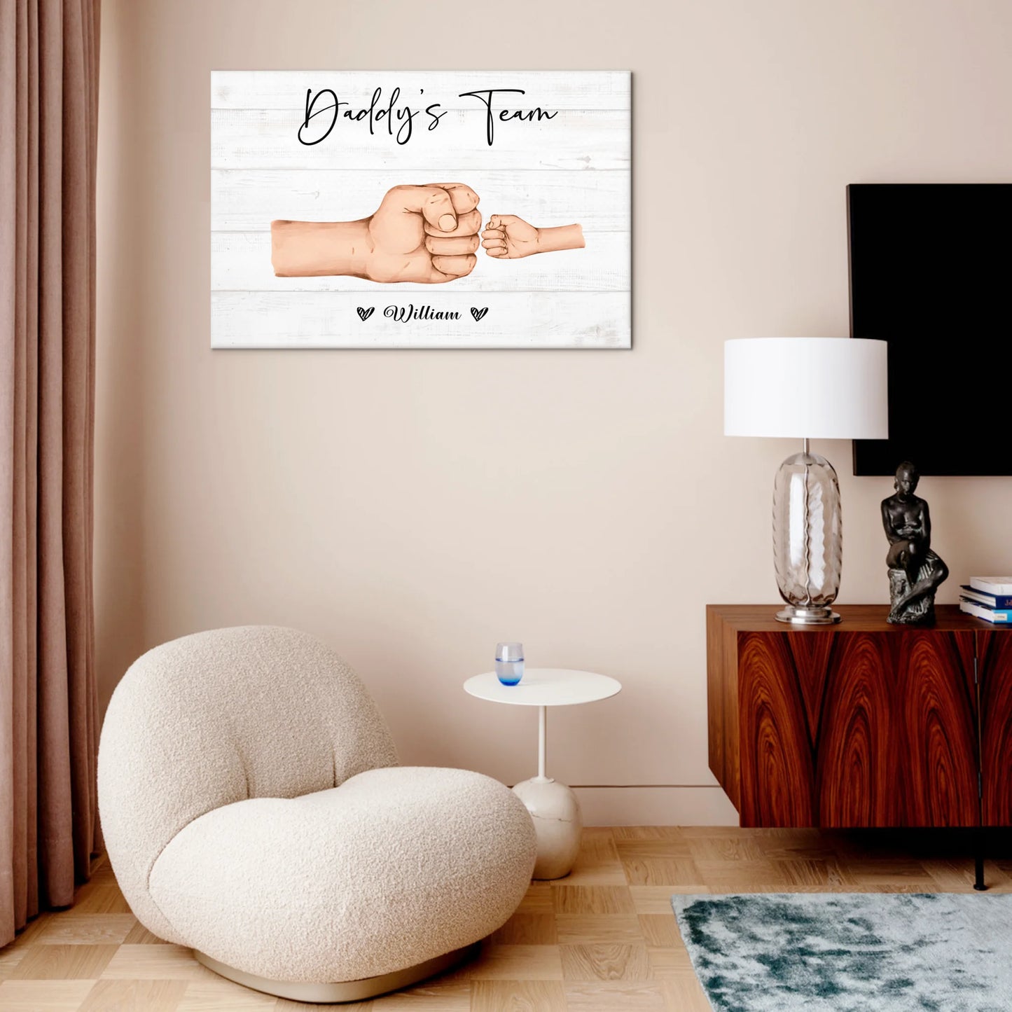 Mother Or Daddy & Kids, Together We're A Team - Personalized Canvas Painting