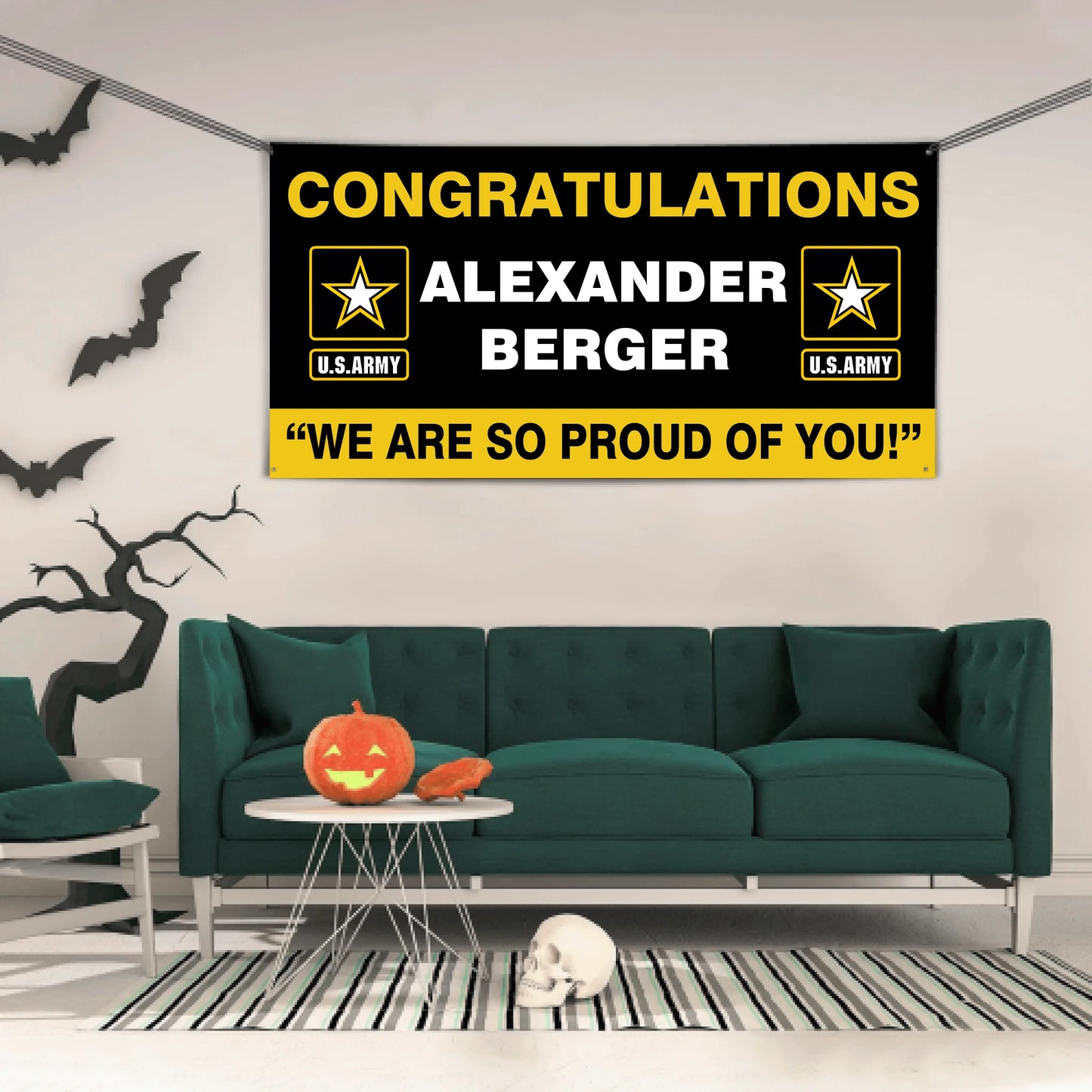 U.S. Army Graduation Banner - Congratulations Soldier We Are So Proud Of You Custom Congrats Sign