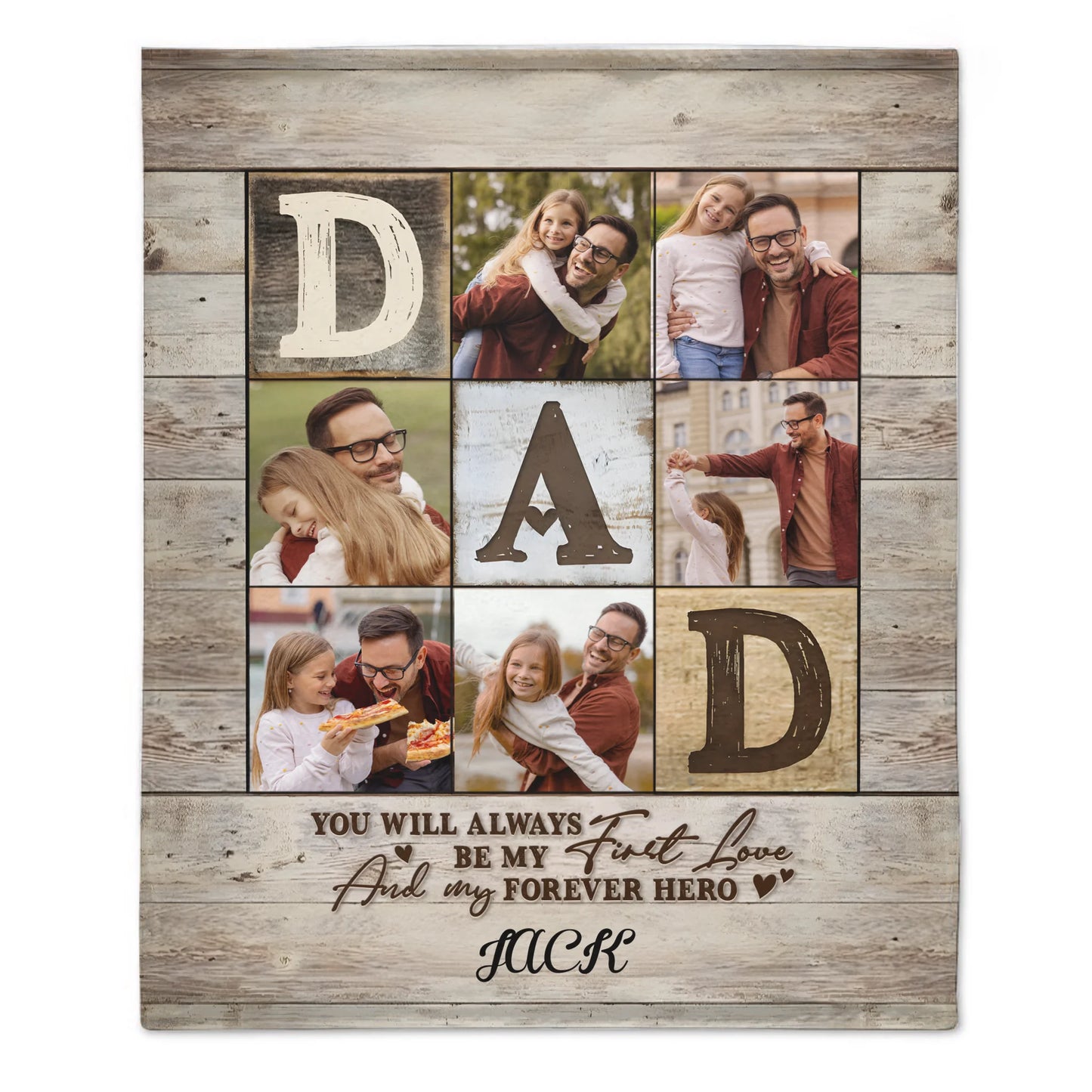 Dad Is The World - Personalized Blanket - Gift For Dad - From Son, Daughter, Wife