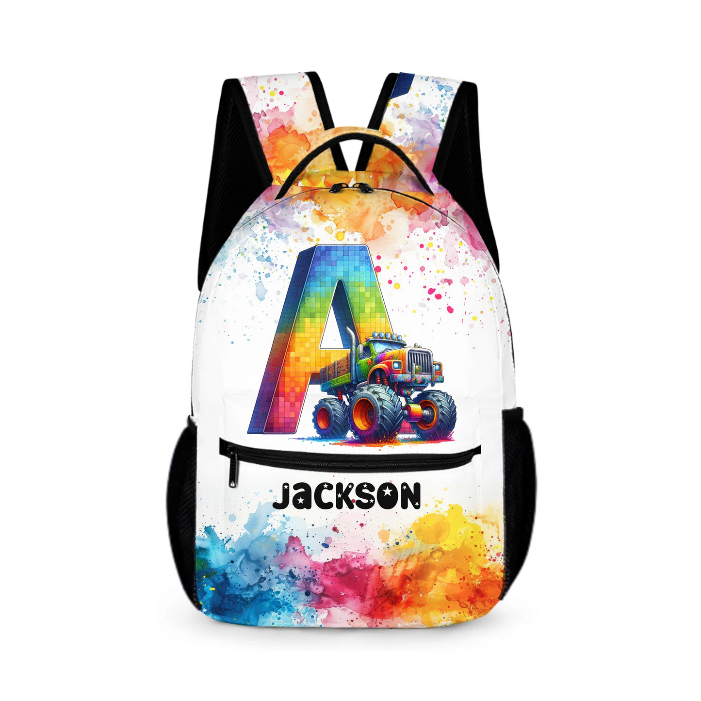 Personalized Truck Custom Name Backpack - Car  Backpack Gift For Student