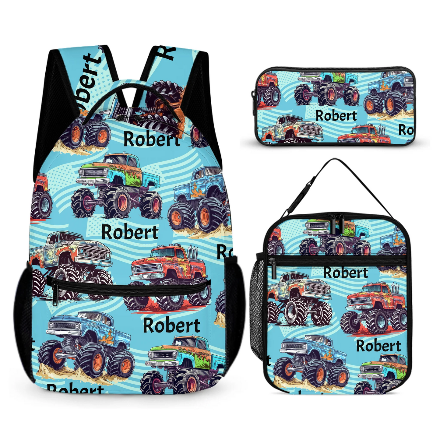 Personalized Truck Custom Name Backpack - Car  Backpack Gift For Student