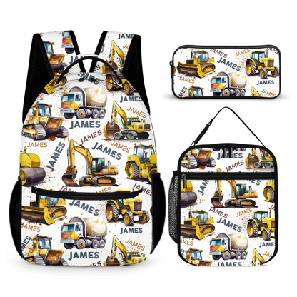 Personalized Truck Custom Name Backpack - Car  Backpack Gift For Student