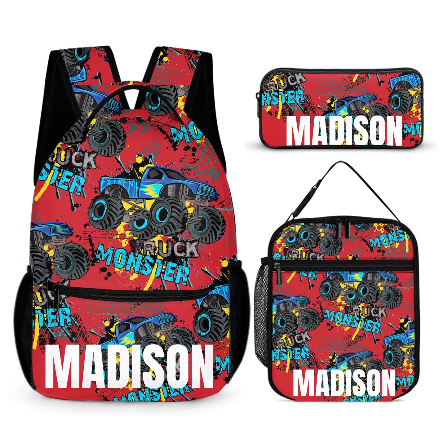 Personalized Truck Custom Name Backpack - Car  Backpack Gift For Student
