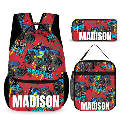 Personalized Truck Custom Name Backpack - Car  Backpack Gift For Student