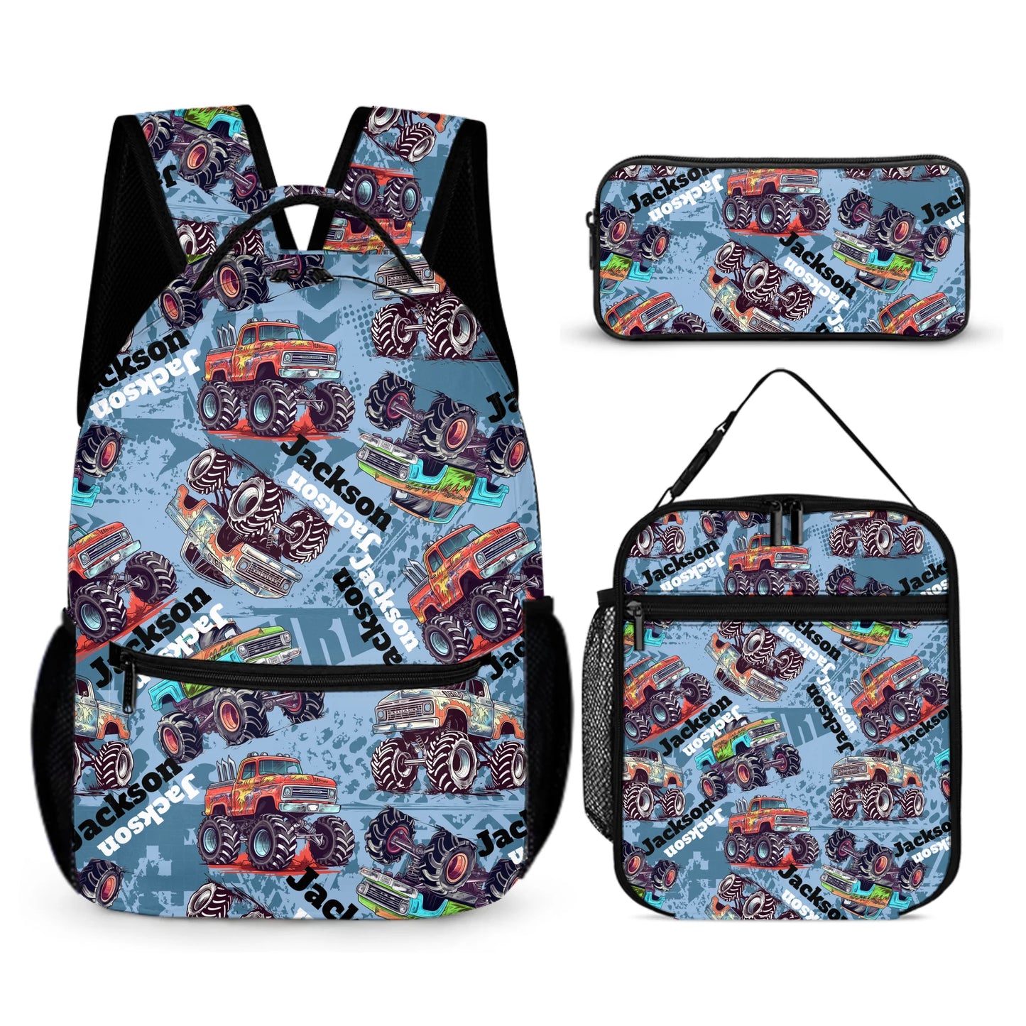 Personalized Truck Custom Name Backpack - Car  Backpack Gift For Student