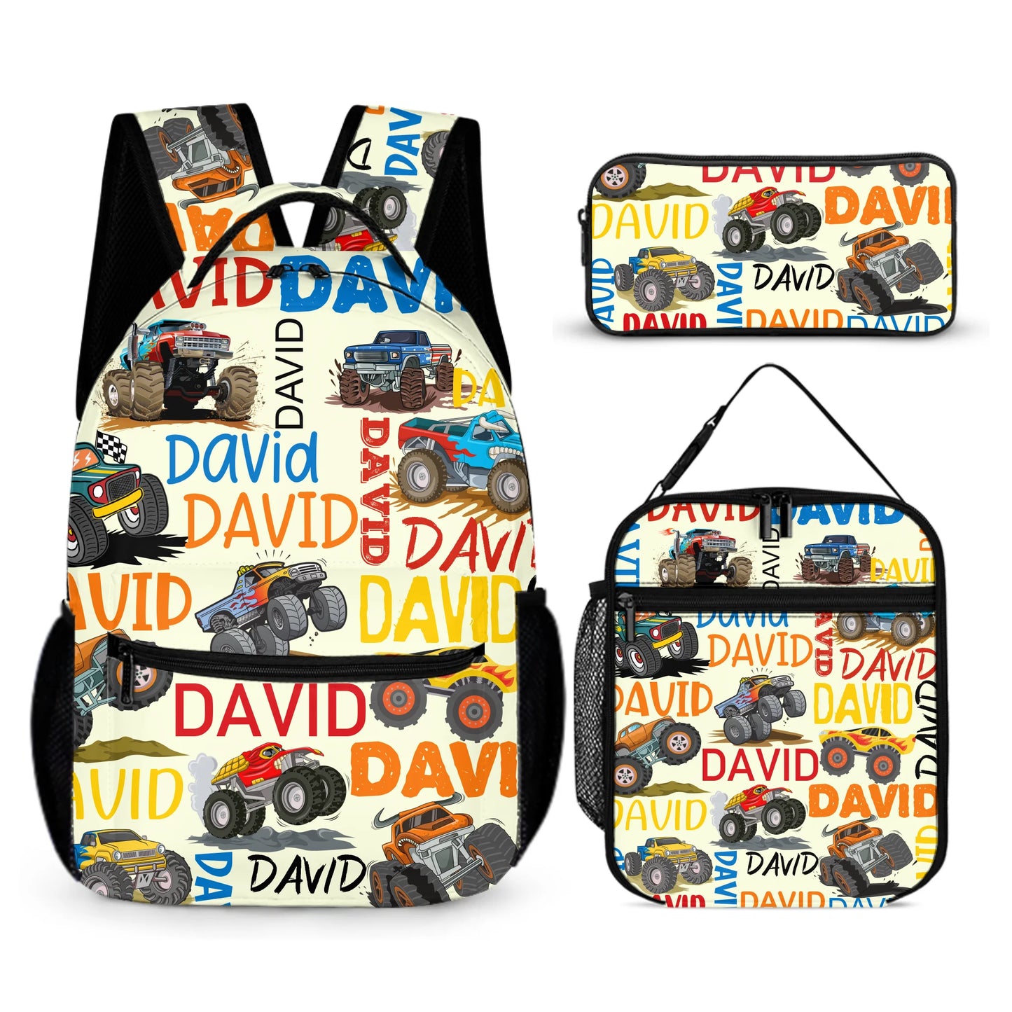 Personalized Truck Custom Name Backpack - Car  Backpack Gift For Student