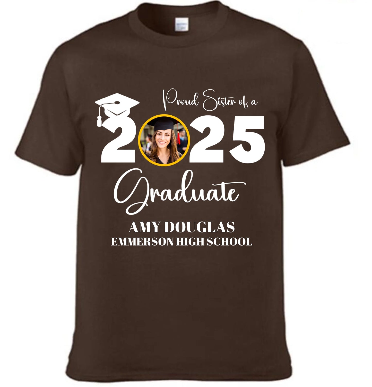 Custom Graduation Photo T-shirt, Proud Mom Of A Graduate