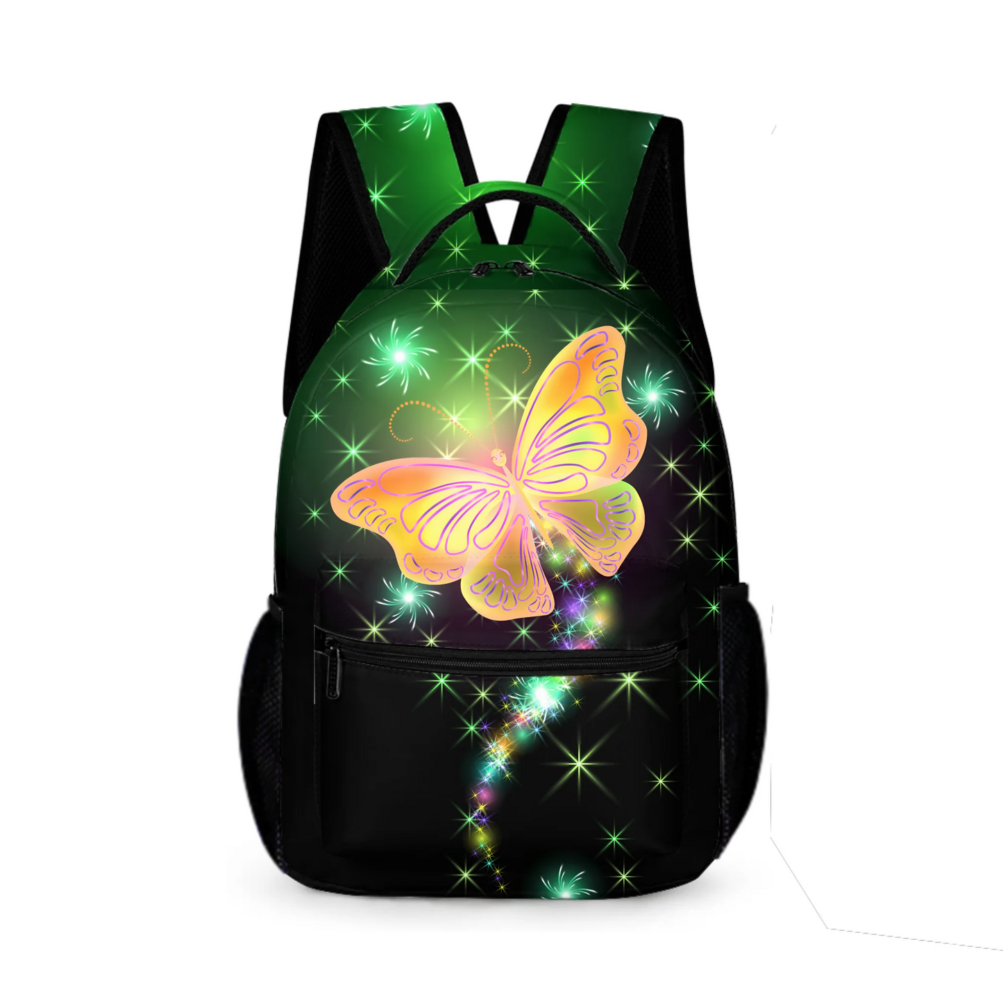 Dazzling Butterfly Name Customized Backpack - School Season Gift for Kids