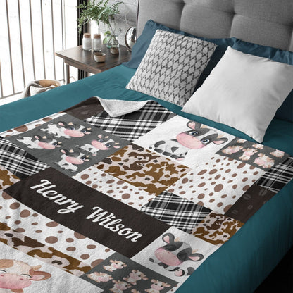 Personalized Custom Name Animal Print Baby Blanket