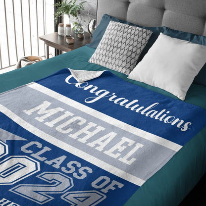 Class of 2024 Custom Name Soft Blanket - Graduation Gift