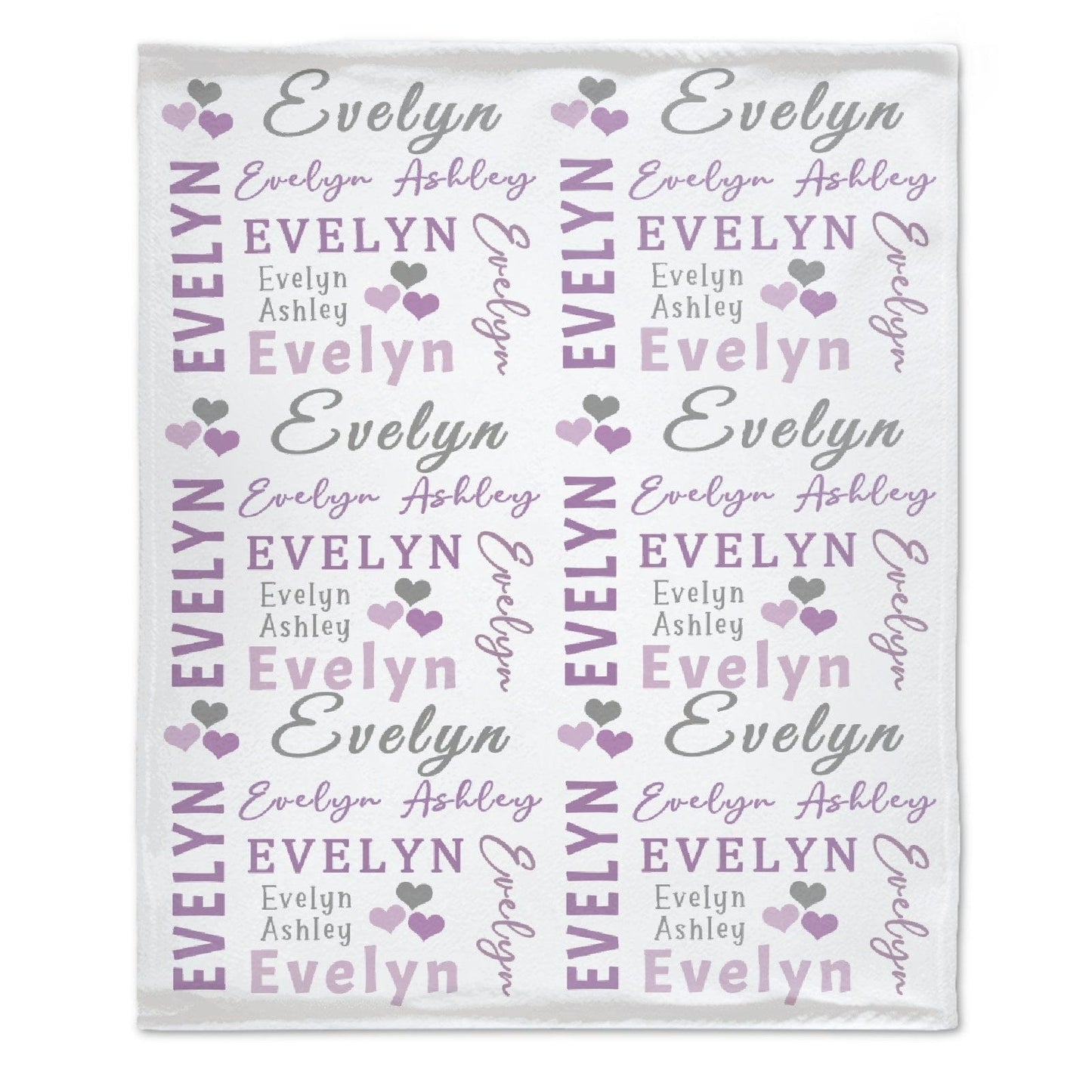 Personalized Heart-Shaped Name Custom Baby Blanket