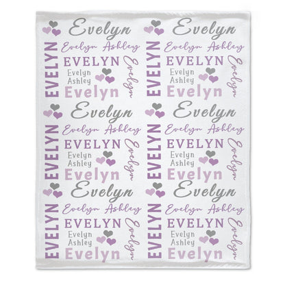 Personalized Heart-Shaped Name Custom Baby Blanket
