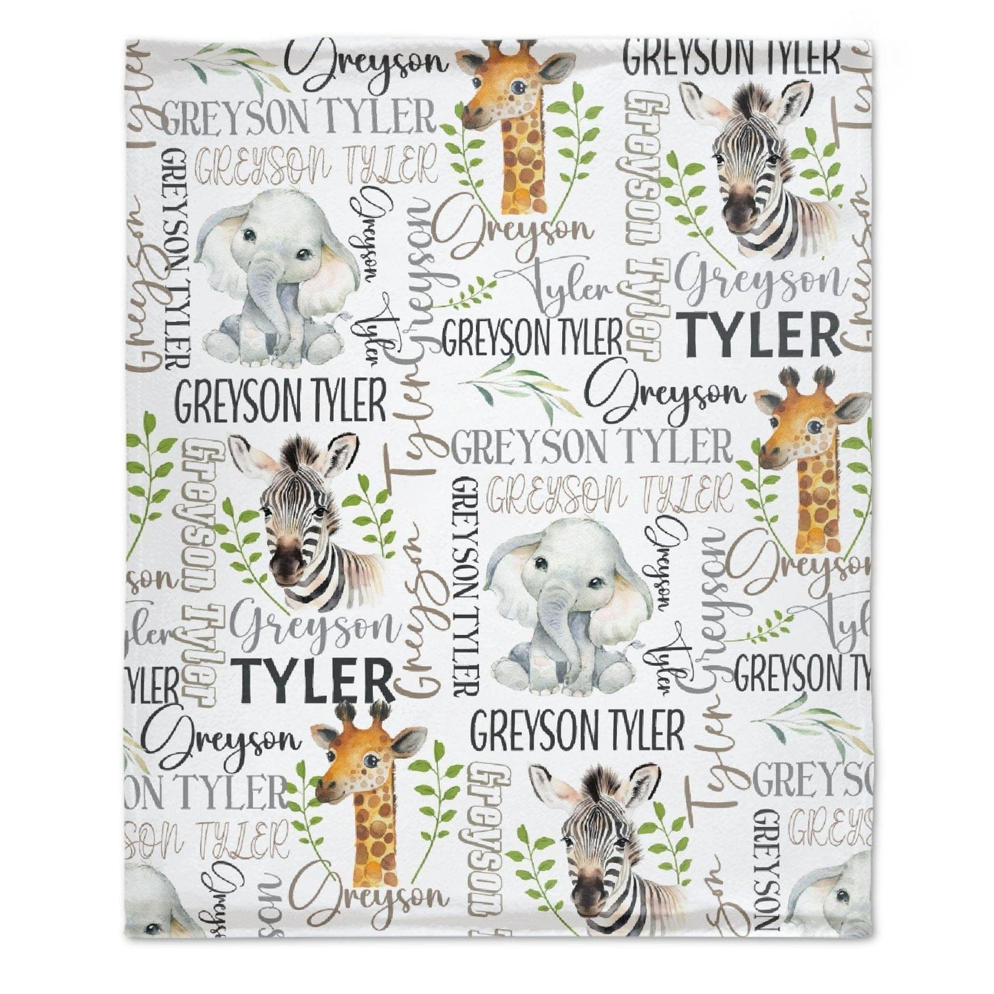 Safari Name Custom Baby Blanket