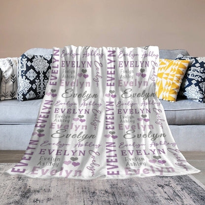 Personalized Heart-Shaped Name Custom Baby Blanket