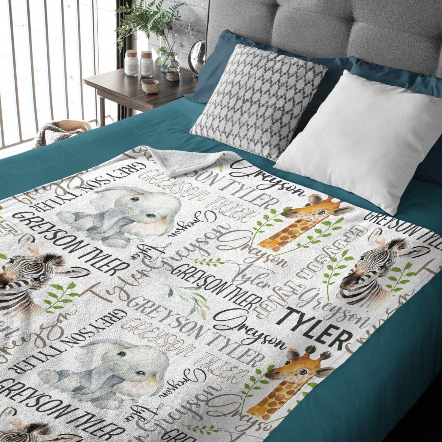Safari Name Custom Baby Blanket