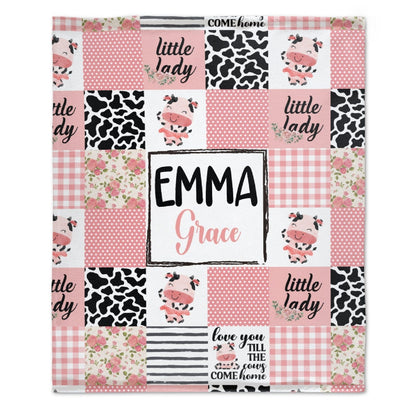 Personalized Custom Name Animal Print Baby Blanket