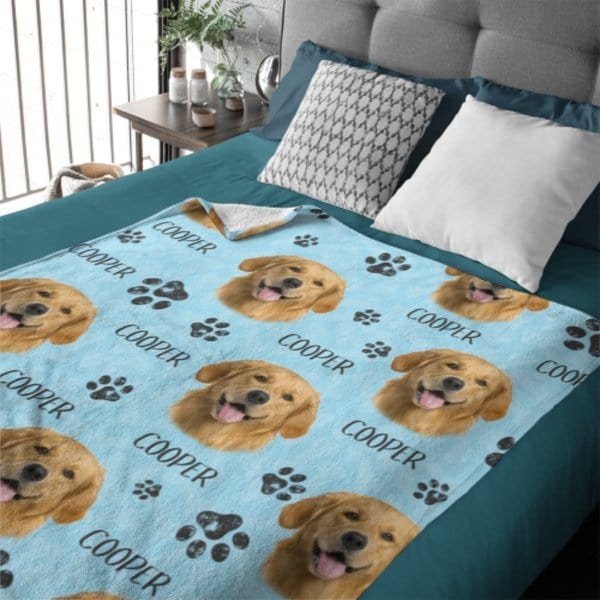 Colorful Upload Pet Image - Gift For Dog Lovers - Personalized Blanket - Virudhaka