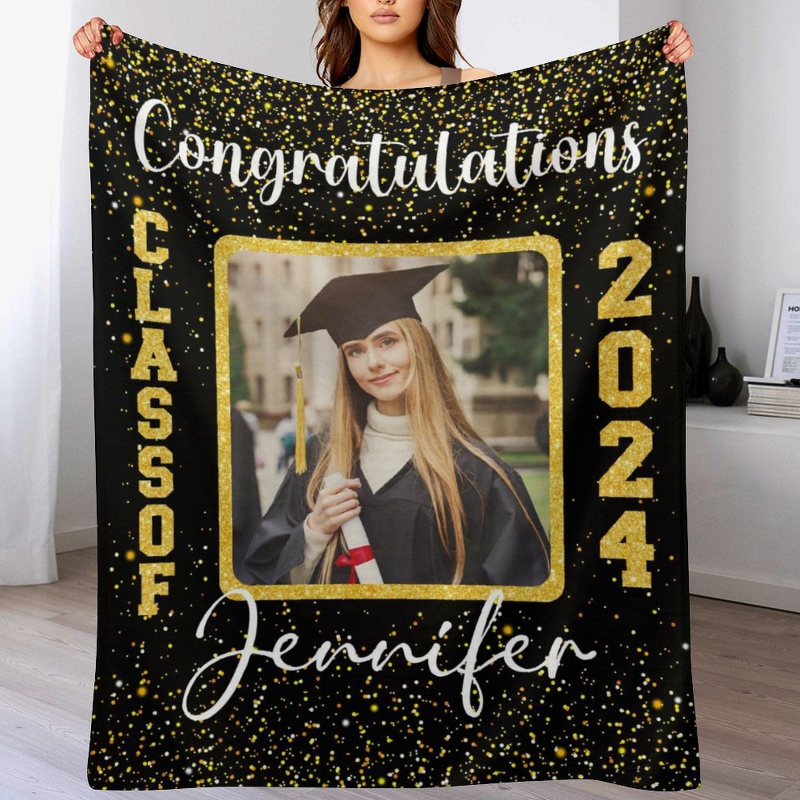 Class Of 2024 Custom Name Blanket Graduation Gifts Ideas | Virudhaka