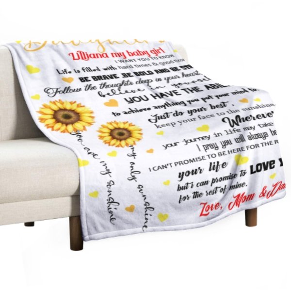 Sunflower Custom Name Blanket-Gift for Daughter - Virudhaka