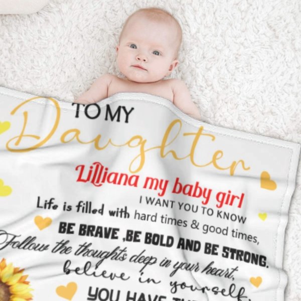 Sunflower Custom Name Blanket-Gift for Daughter - Virudhaka