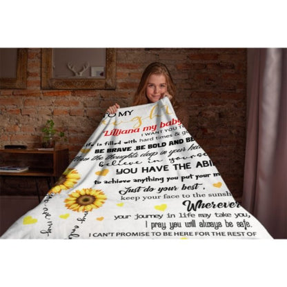 Sunflower Custom Name Blanket-Gift for Daughter - Virudhaka