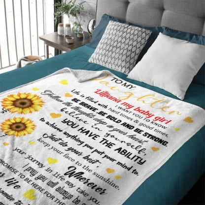 Sunflower Custom Name Blanket-Gift for Daughter - Virudhaka